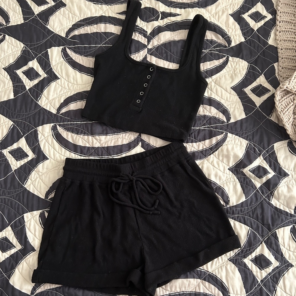 Cotton candy LA lounge set black